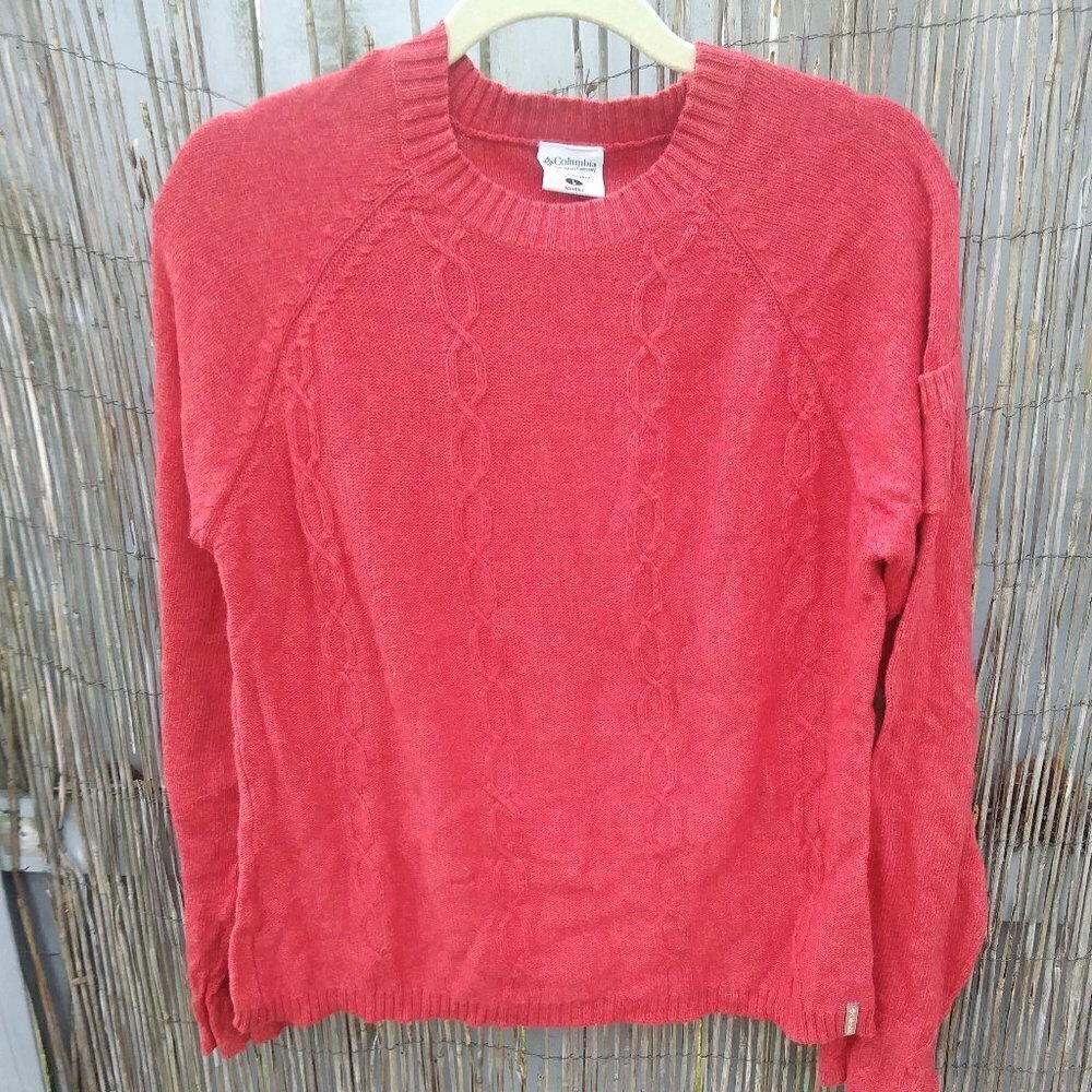 Columbia Red Cable Knit Crew Neck Sweater - Women's - L